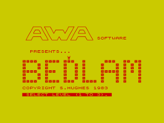 Bedlam title screen for ZX Spectrum